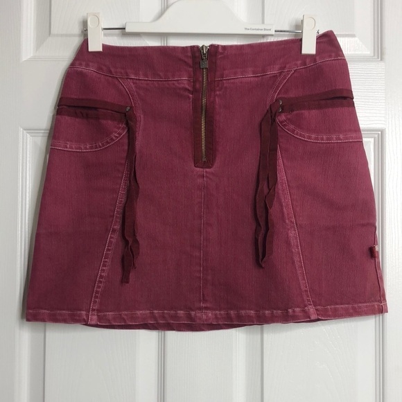 Ateliers Rare Toggery Skirt Mini Red Zi Tie 6 S - Picture 1 of 6